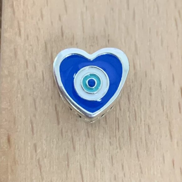 Pandora Evil Eye Exclusive Travel Heart Charm Pendant, S925 Silver Bracelets - Picture 1 of 4